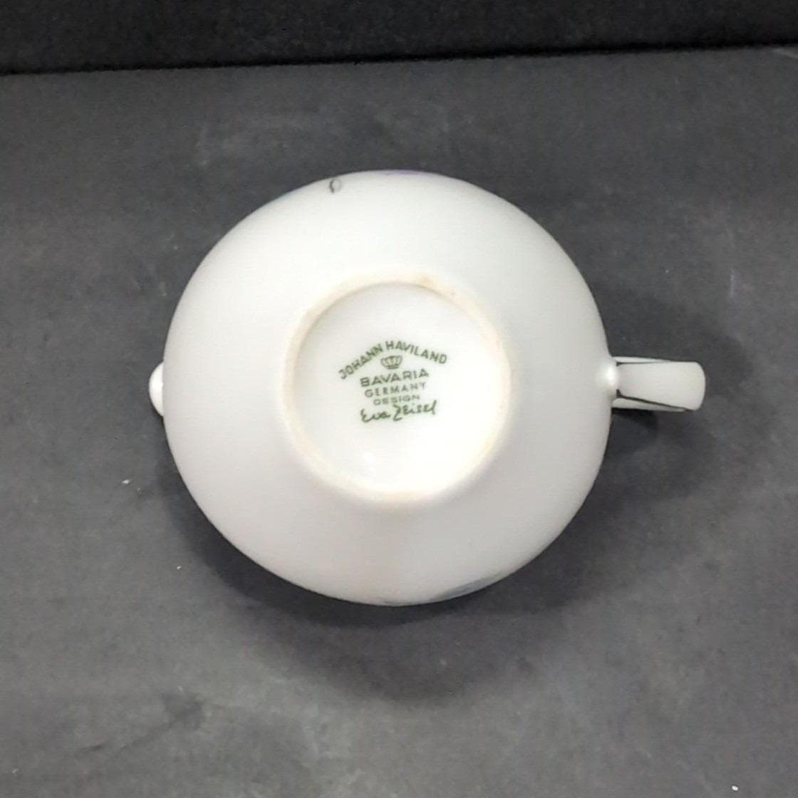 Johann Haviland Purple Rose Creamer, Eva Zeisel Bavaria China, Vintage Tableware - Thumbnail 4