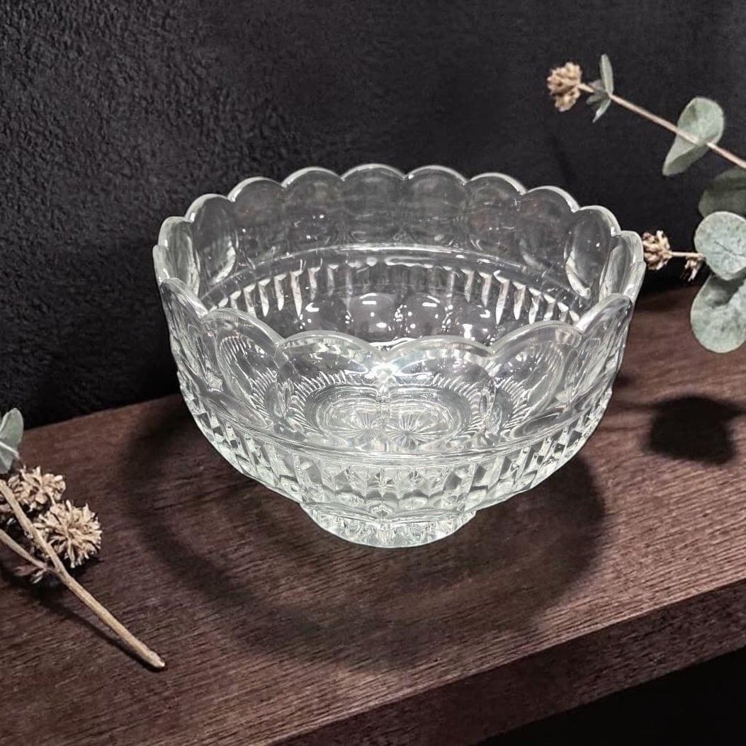Sudety Clear 24% Lead Crystal Bowl, Vintage Decorative Serveware, Centerpiece