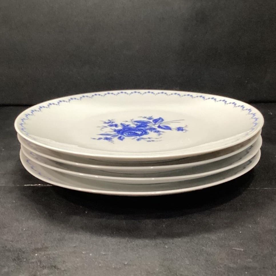 Alboth & Kaiser Bavaria Blue Floral Dinner Plates, Set of 4, Vintage China - Thumbnail 7