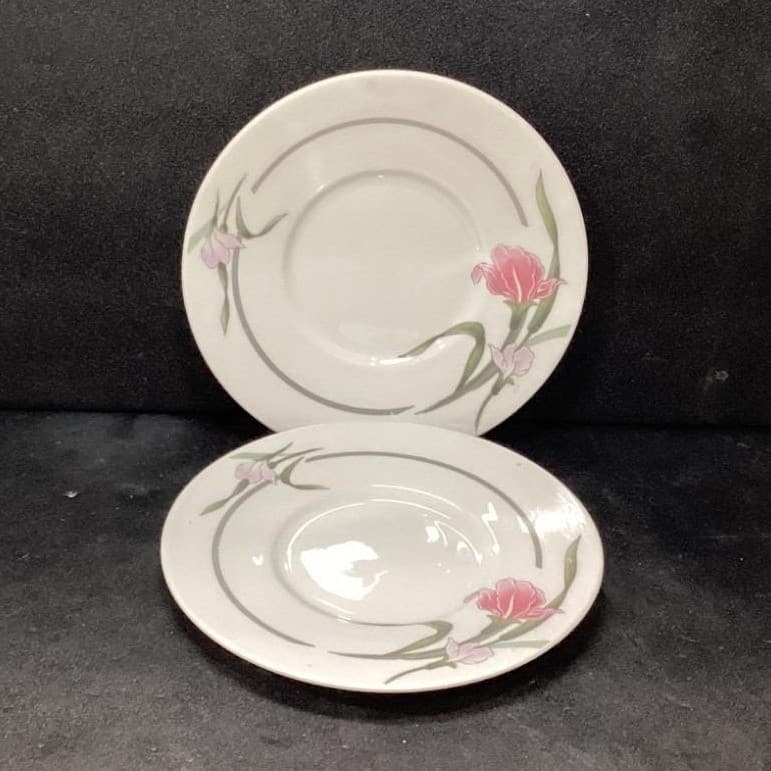 Artland Collection Rhine China Pearl Saucers, Set Of 2 Vintage Floral Dinnerware - Thumbnail 2