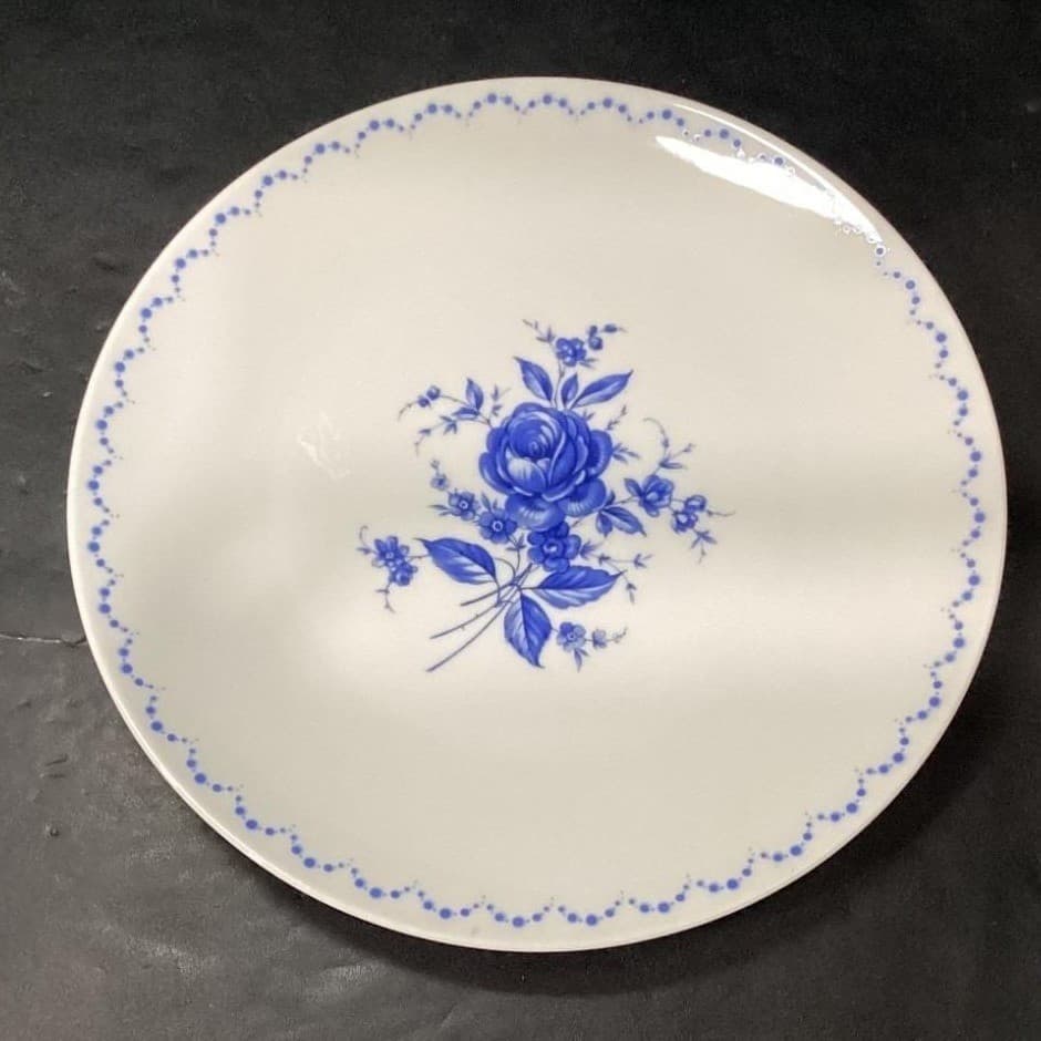 Alboth & Kaiser Bavaria Blue Floral Dinner Plates, Set of 4, Vintage China - Thumbnail 3