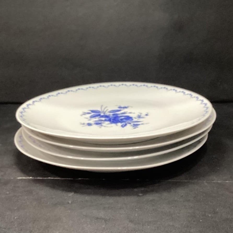 Alboth & Kaiser Bavaria Blue Floral Dinner Plates, Set of 4, Vintage China - Thumbnail 8