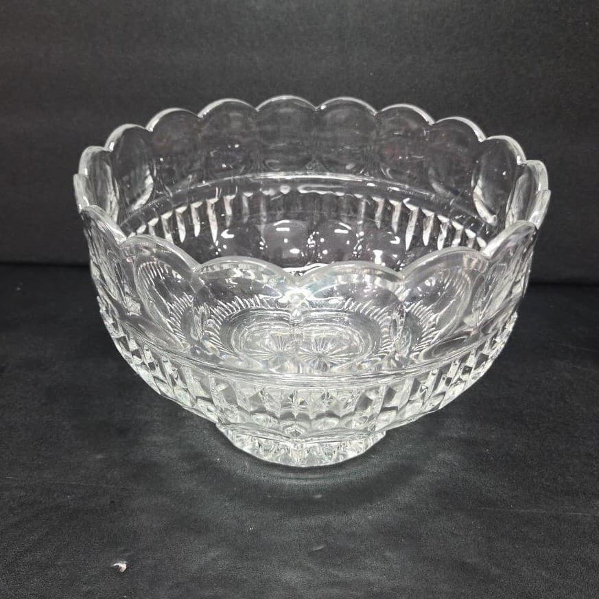 Sudety Clear 24% Lead Crystal Bowl, Vintage Decorative Serveware, Centerpiece - Thumbnail 2