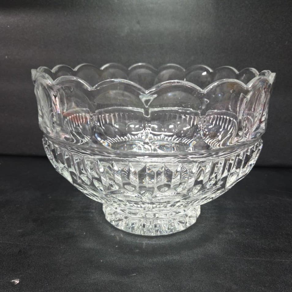 Sudety Clear 24% Lead Crystal Bowl, Vintage Decorative Serveware, Centerpiece - Thumbnail 8