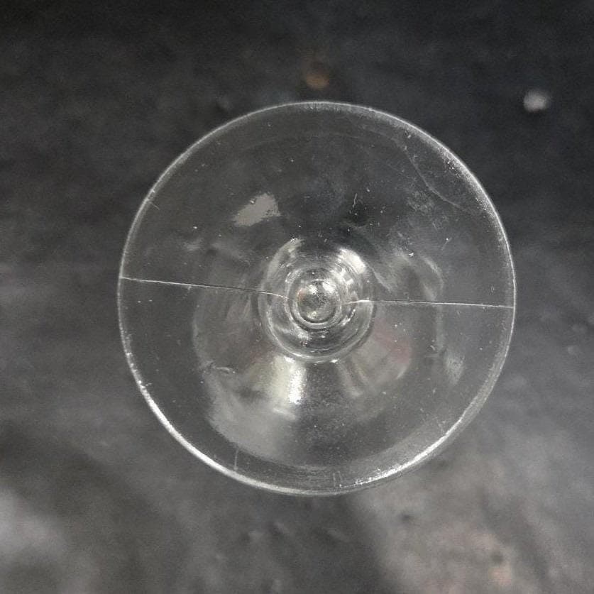 Criss-Cross Bands Liqueur Glass, 3oz Clear Cordial Stemware, Mid-Century Barware - Thumbnail 5