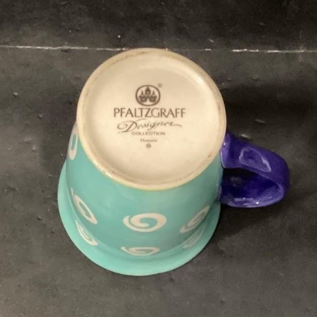 Pfaltzgraff Designer Collection Oversized Coffee Cup, Vintage Pedestal Mug - Thumbnail 5