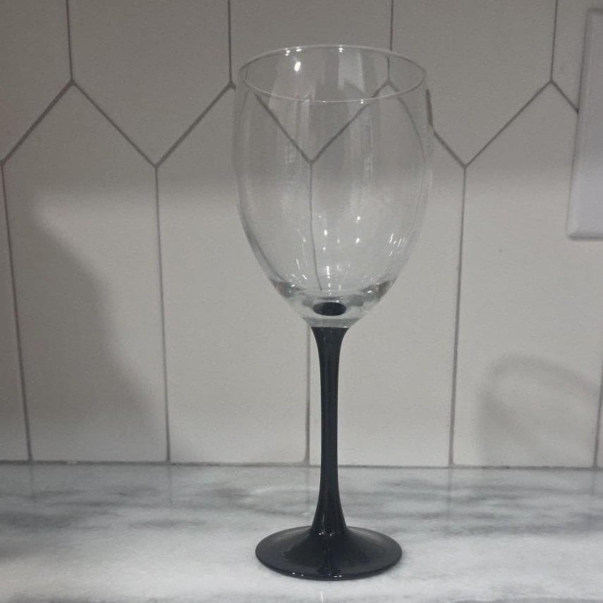 Luminarc Black Stem Wine Glass, 10oz French Vintage Goblet, Replacement Stemware - Thumbnail 10