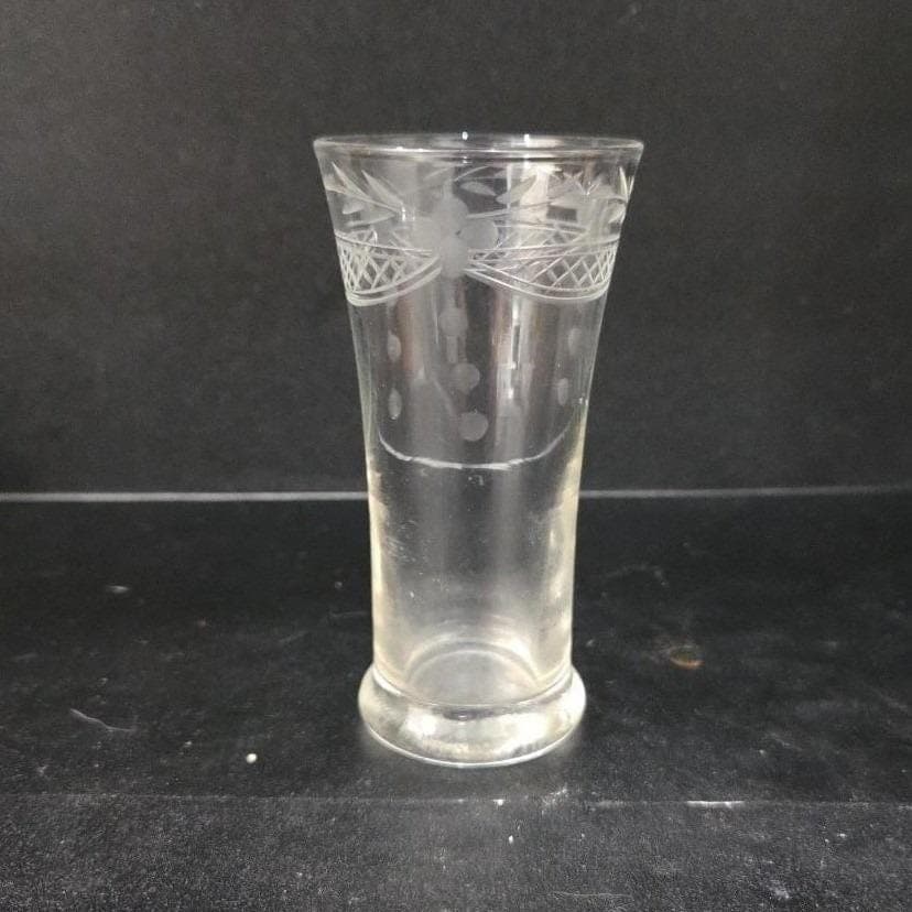 Bohemia Etched Glass Bud Vase, Tall Shooter Style, Vtg Floral & Lattice Crystal - Thumbnail 10
