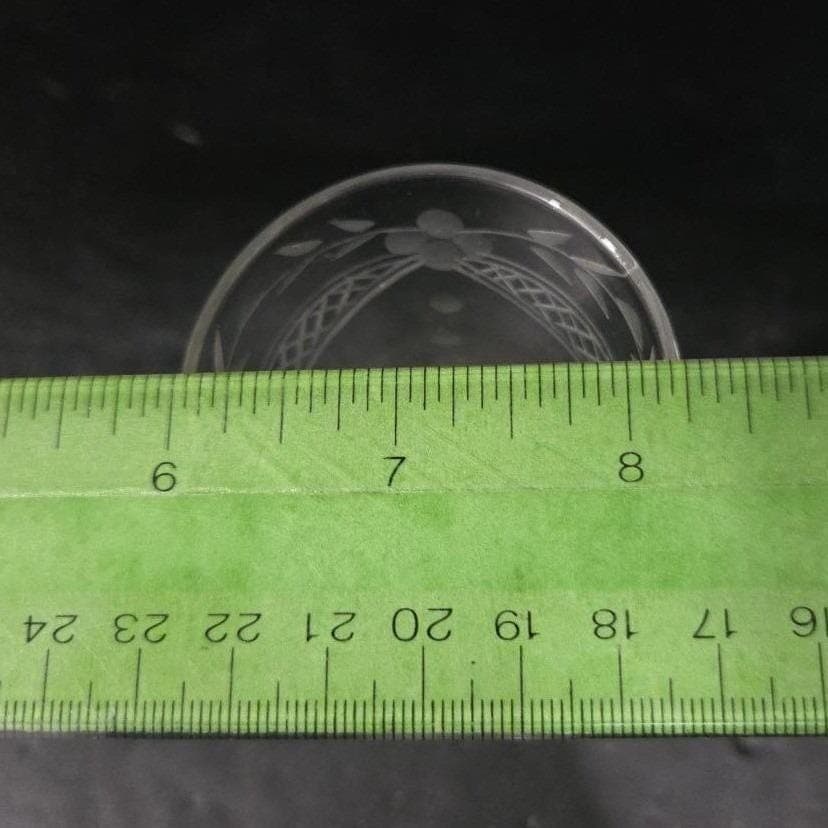 Bohemia Etched Glass Bud Vase, Tall Shooter Style, Vtg Floral & Lattice Crystal - Thumbnail 3