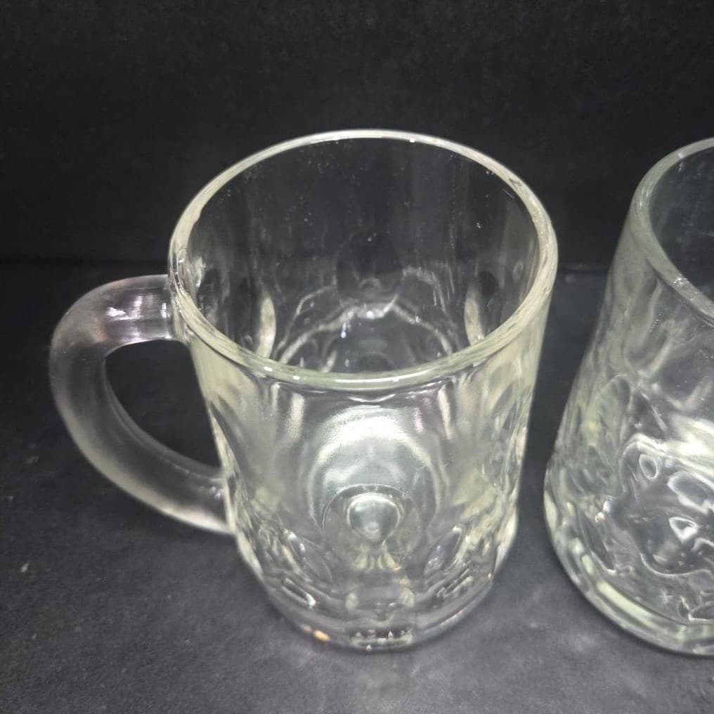 Anchor Hocking Dimpled Glass Mugs, Set of 2, Thumbprint Root Beer Cup, Drinkware - Thumbnail 6
