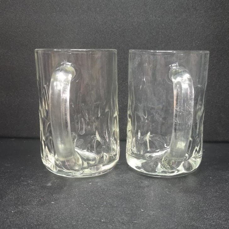 Anchor Hocking Dimpled Glass Mugs, Set of 2, Thumbprint Root Beer Cup, Drinkware - Thumbnail 5