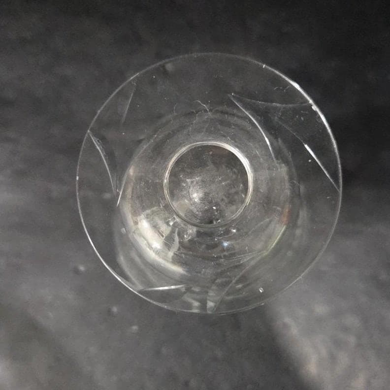Cut Crystal Laurel Juice Glass, Vintage Optic Drinkware, Floral Wheat Etching - Thumbnail 4