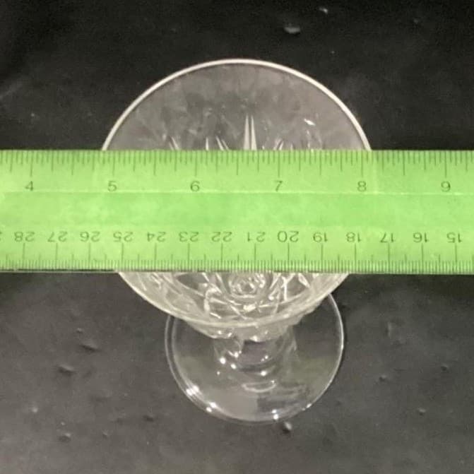 JMP Capri Lead Crystal Wine Glasses, Set of 4, Vintage Pressed Cut Water Goblets - Thumbnail 7