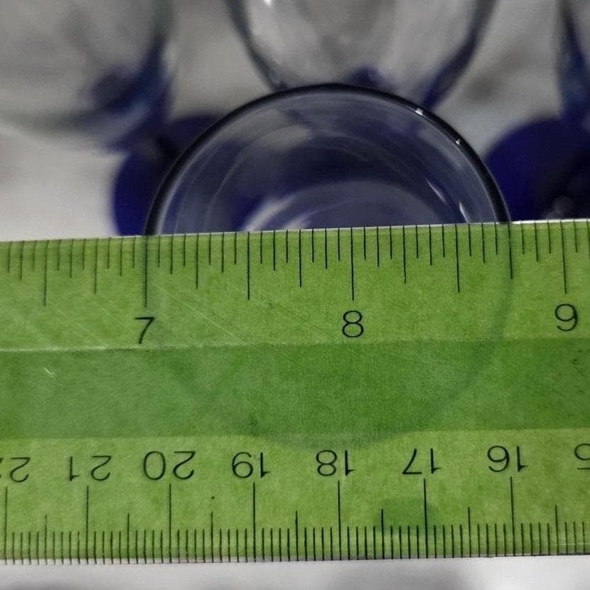 Cobalt Blue Stem Champagne Flutes, Set of 4, Hexagonal Toasting Goblet, Stemware - Thumbnail 3