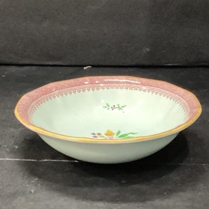 Adams Calyx Ware Lowestoft Dessert Bowl, Hand-Painted Fruit, Vtg English Pottery - Thumbnail 9
