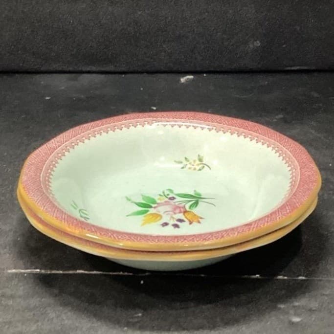 Adams Calyx Ware Lowestoft Berry Bowls, Set of 2, Hand-Painted Fruit Tableware - Thumbnail 11