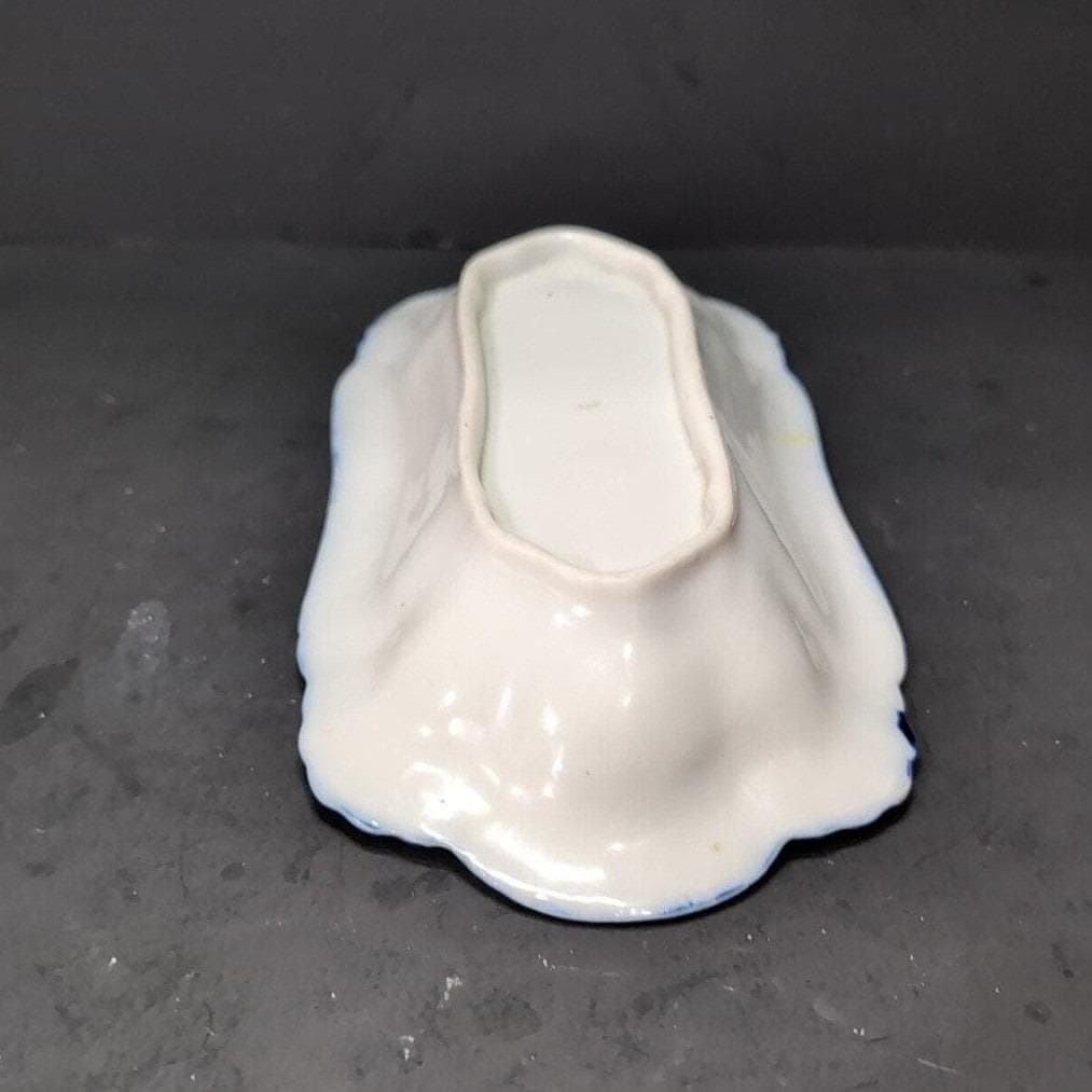 Asian Footed Porcelain Trinket Bowl, Hand Painted Plate, Makers Mark Keepsake - Thumbnail 11