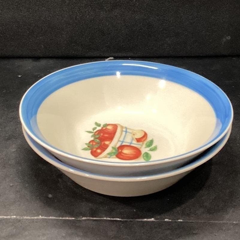 Atico International Cereal Bowls, Set of 2, Apples In A Basket, Fruit Stoneware - Thumbnail 9