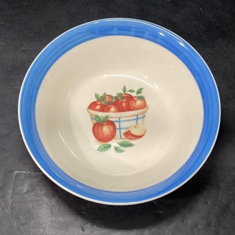 Atico International Cereal Bowls, Set of 2, Apples In A Basket, Fruit Stoneware - Thumbnail 4
