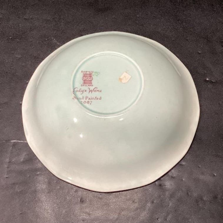 Adams Calyx Ware Lowestoft Dessert Bowl, Hand-Painted Fruit, Vtg English Pottery - Thumbnail 4