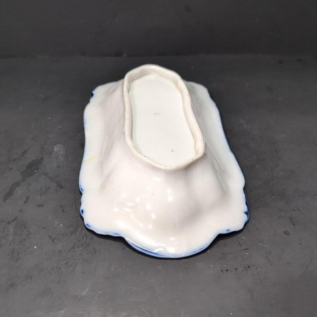 Asian Footed Porcelain Trinket Bowl, Hand Painted Plate, Makers Mark Keepsake - Thumbnail 9