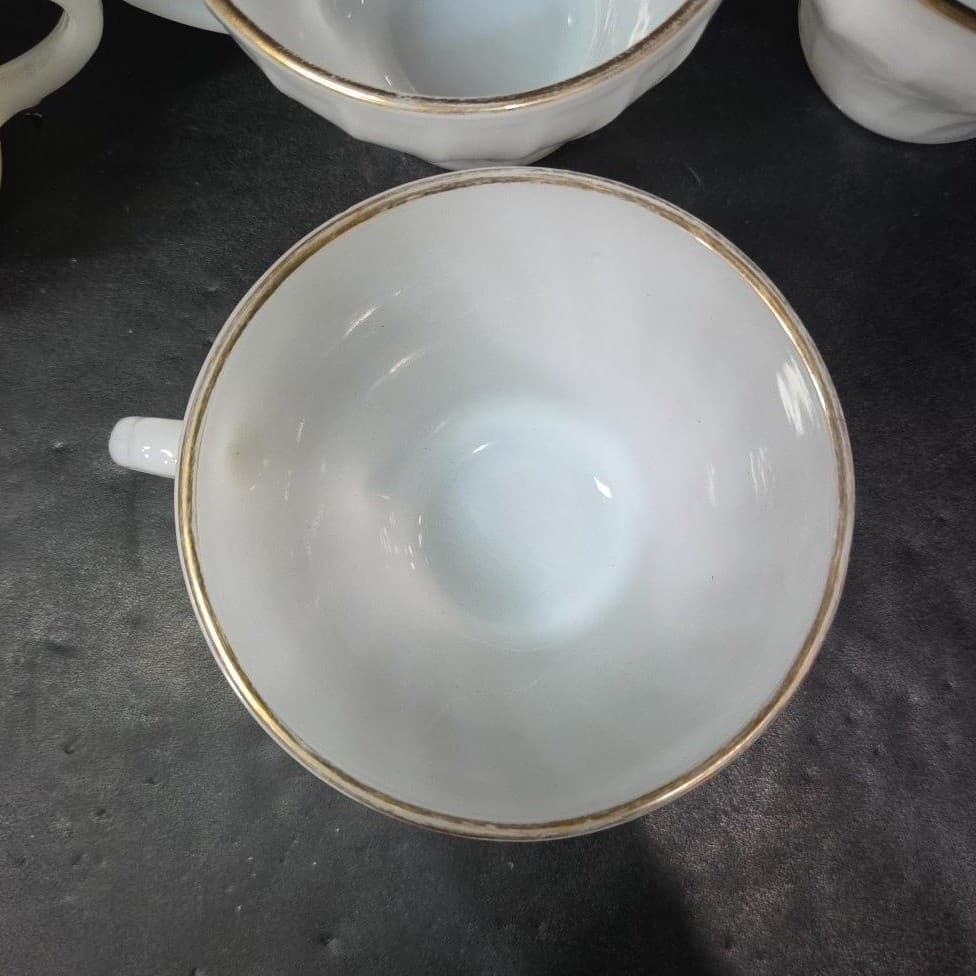 Anchor Hocking Suburbia Coffee Cups, Set of 4, Vintage Milk Glass Replacements - Thumbnail 7
