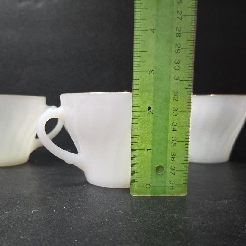 Anchor Hocking Suburbia Coffee Cups, Set of 4, Vintage Milk Glass Replacements - Thumbnail 9