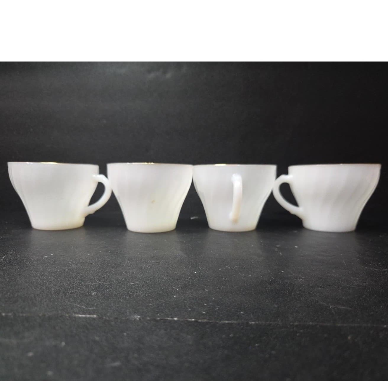 Anchor Hocking Suburbia Coffee Cups, Set of 4, Vintage Milk Glass Replacements - Thumbnail 4