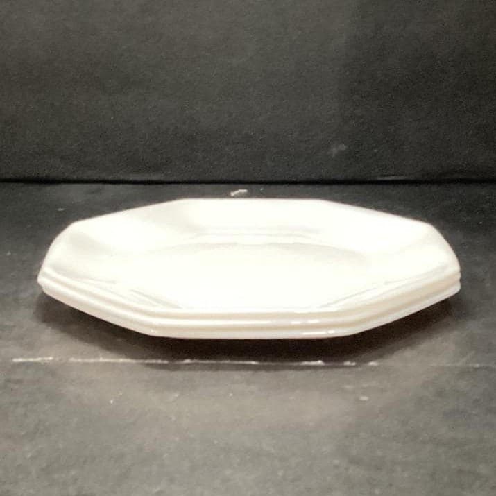 Arcopal France Novoctime Appetizer Plates, Set of 3, Vintage White Opal Glass - Thumbnail 7