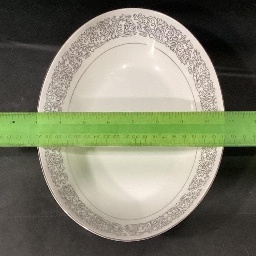 Brookwood Porcelain "Santiago" Oval Vegetable Bowl, Vintage White Serveware - Thumbnail 8