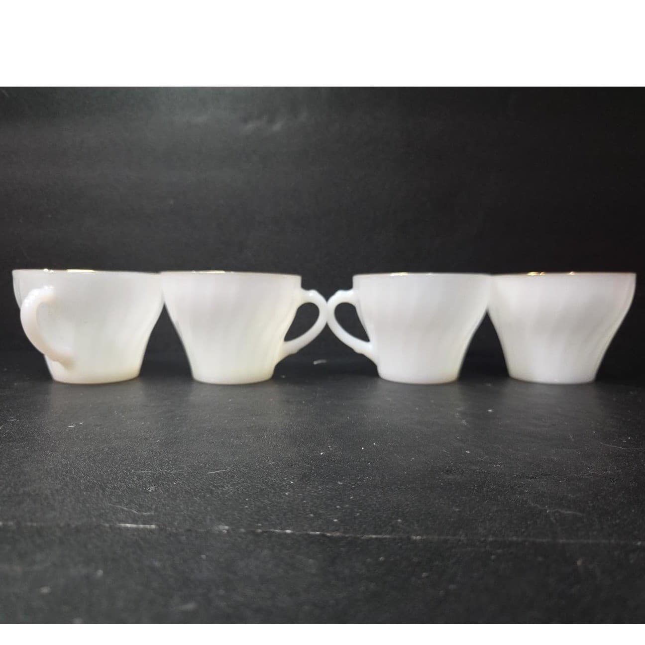 Anchor Hocking Suburbia Coffee Cups, Set of 4, Vintage Milk Glass Replacements - Thumbnail 5