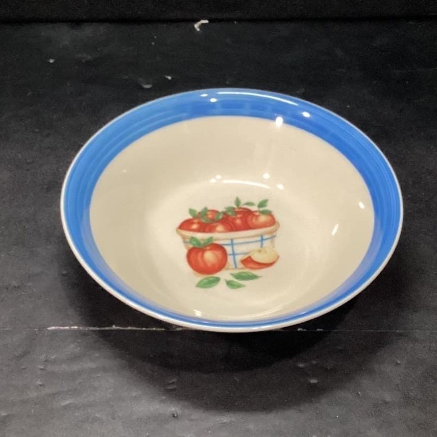 Atico International Cereal Bowls, Set of 2, Apples In A Basket, Fruit Stoneware - Thumbnail 3