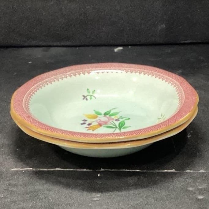 Adams Calyx Ware Lowestoft Berry Bowls, Set of 2, Hand-Painted Fruit Tableware - Thumbnail 10