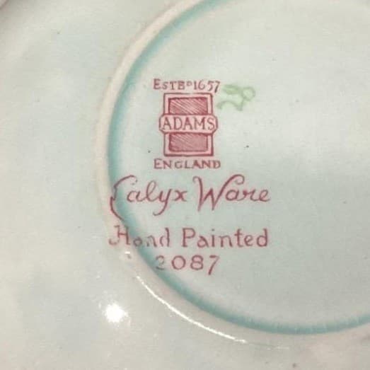 Adams Calyx Ware Lowestoft Dessert Bowl, Hand-Painted Fruit, Vtg English Pottery - Thumbnail 5