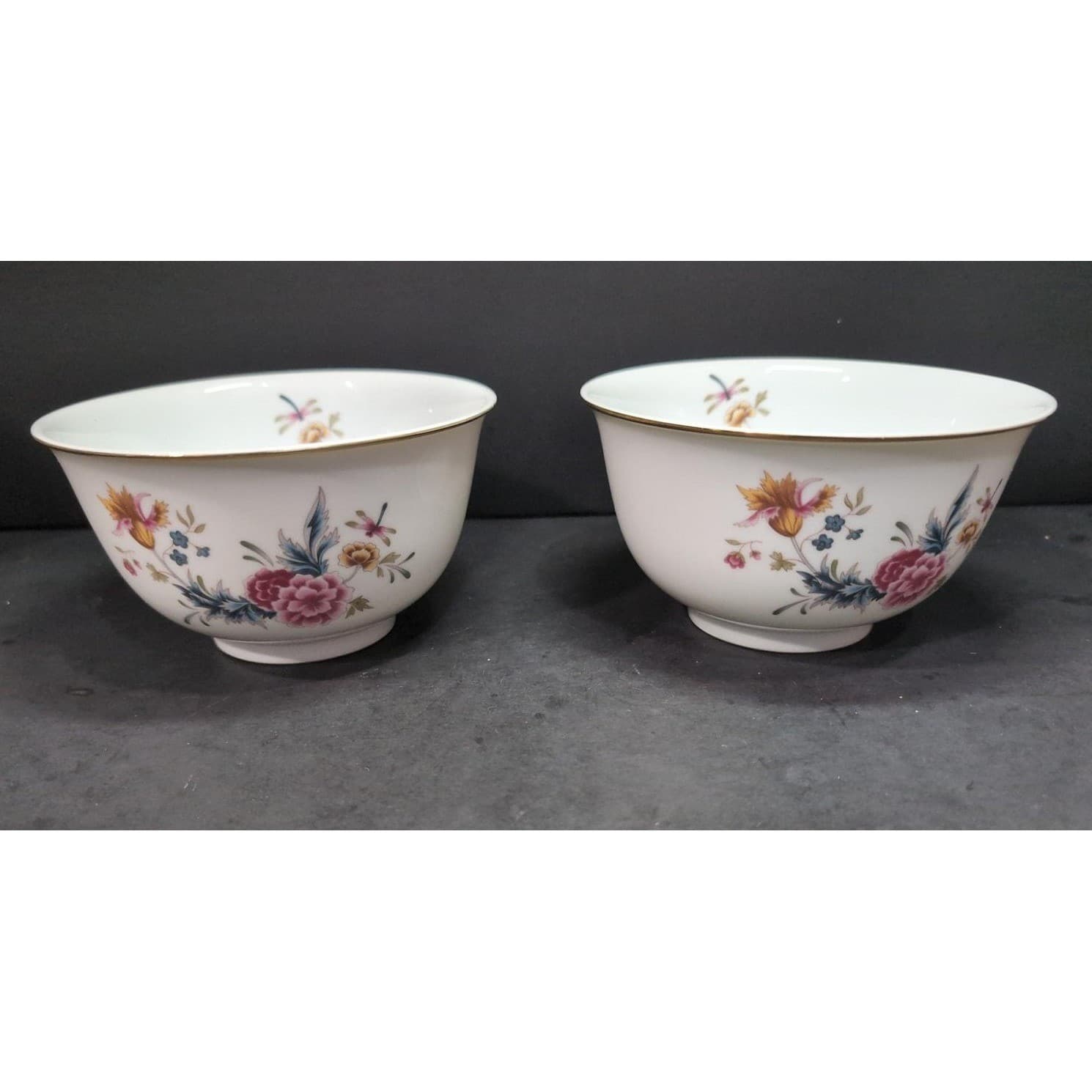 Avon American Heirloom Independence Day Bowls, Set of 2, Dragonfly & Floral - Thumbnail 2