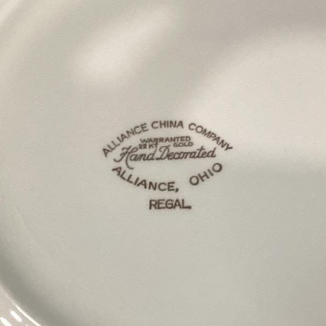 Alliance China Regal Salad Plates, Set of 2, Vintage White Porcelain Dinnerware - Thumbnail 5