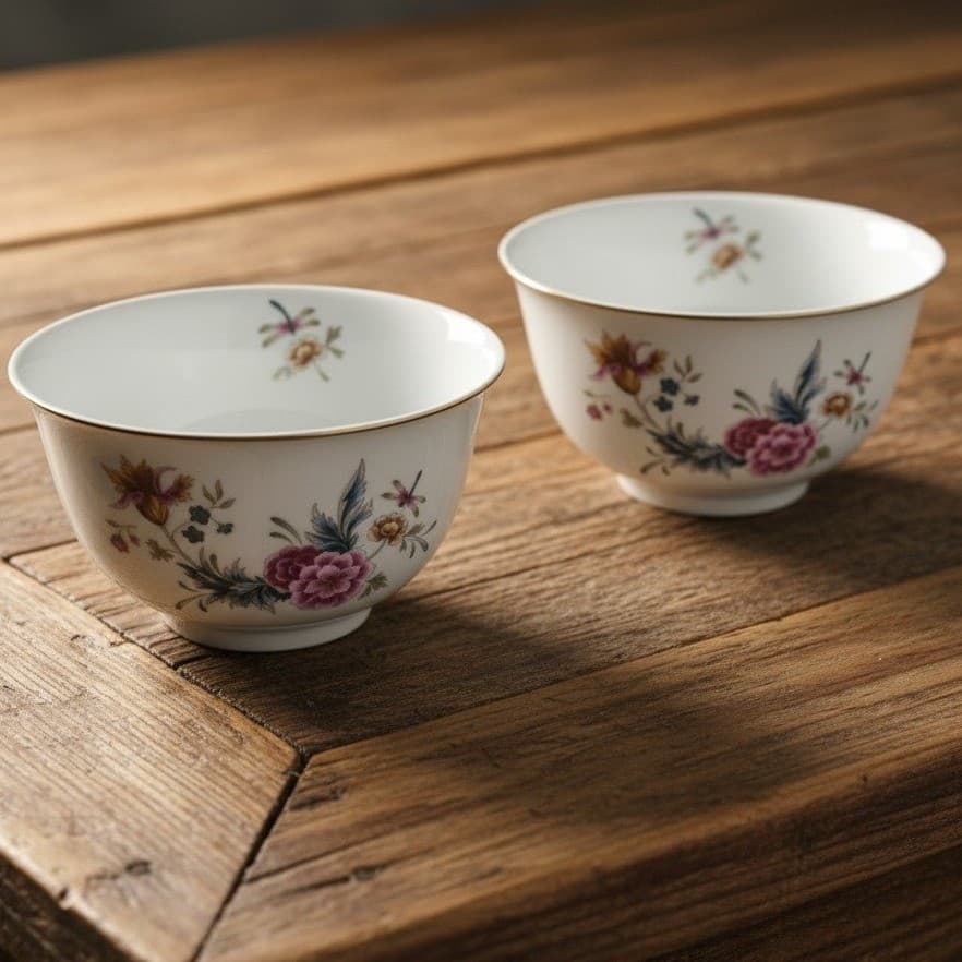 Avon American Heirloom Independence Day Bowls, Set of 2, Dragonfly & Floral