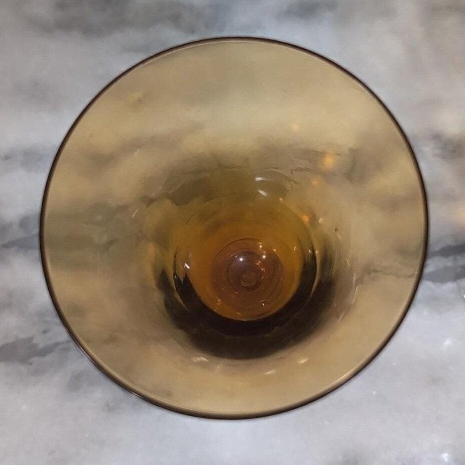 Amber Ombre Wine Goblets, Set of 2, Vintage Stemware, Ball-Knob Stem, Drinkware - Thumbnail 3