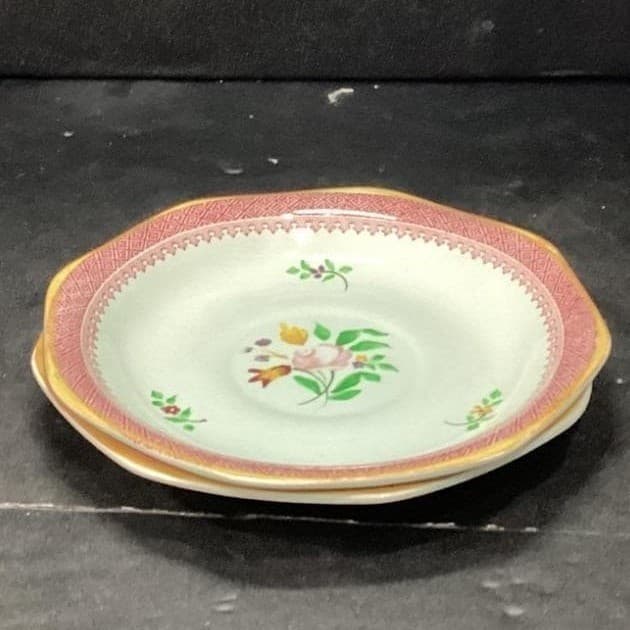 Adams Calyx Ware Lowestoft Dessert Plates, Set of 2 Hand-Painted Fruit Tableware - Thumbnail 10