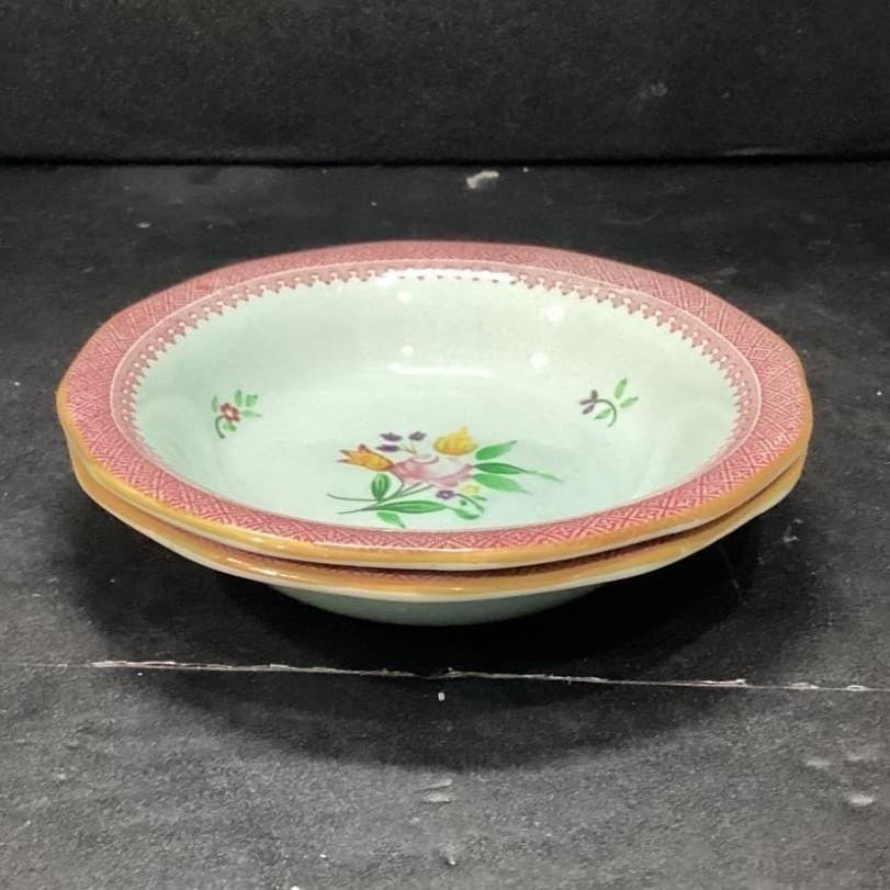 Adams Calyx Ware Lowestoft Berry Bowls, Set of 2, Hand-Painted Fruit Tableware - Thumbnail 9