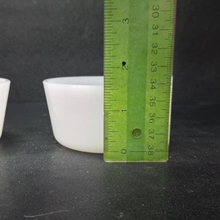 Glasbake Milk Glass Custard Ramekins, Set of 2, Dessert Cups, White Glassware - Thumbnail 8