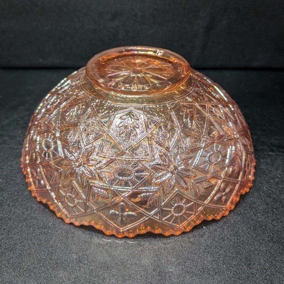 Imperial Hattie Marigold Carnival Glass Bowl, Glassware, Iridescent Centerpiece - Thumbnail 7