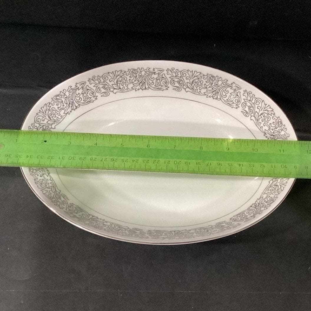 Brookwood Porcelain "Santiago" Oval Vegetable Bowl, Vintage White Serveware - Thumbnail 7