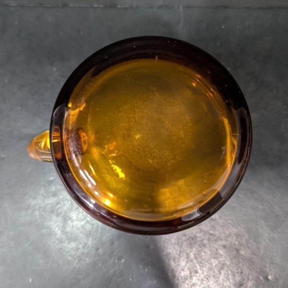 Amber Glass Creamer Pitcher, Hand Blown Kitchenware, Vintage Tableware Decor - Thumbnail 4