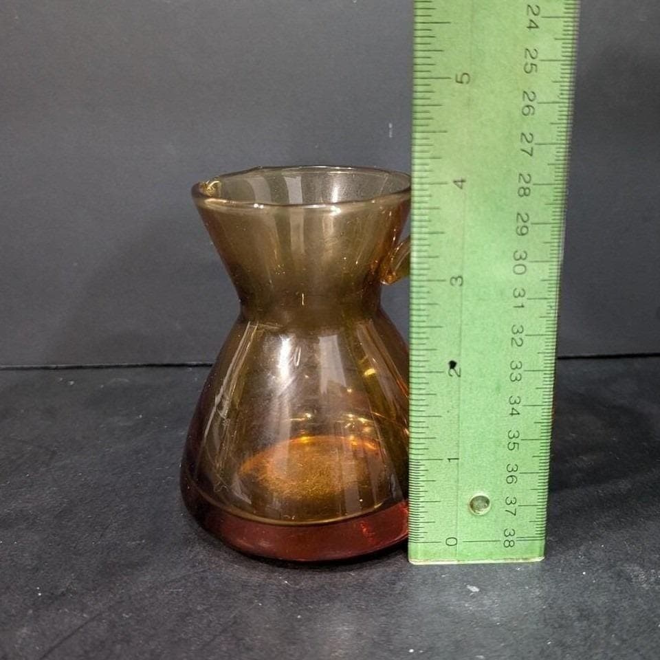 Amber Glass Creamer Pitcher, Hand Blown Kitchenware, Vintage Tableware Decor - Thumbnail 2