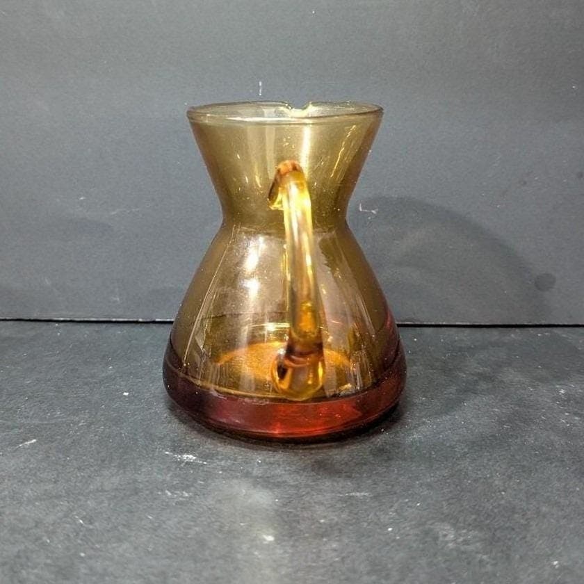 Amber Glass Creamer Pitcher, Hand Blown Kitchenware, Vintage Tableware Decor - Thumbnail 10