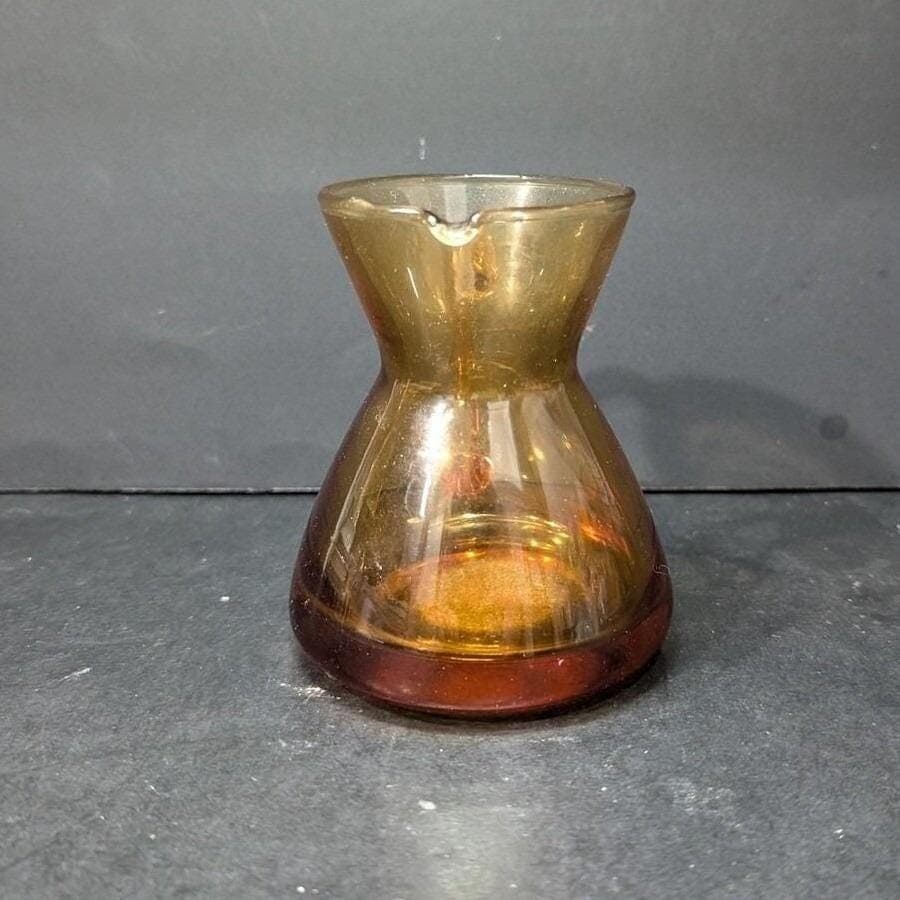 Amber Glass Creamer Pitcher, Hand Blown Kitchenware, Vintage Tableware Decor - Thumbnail 8