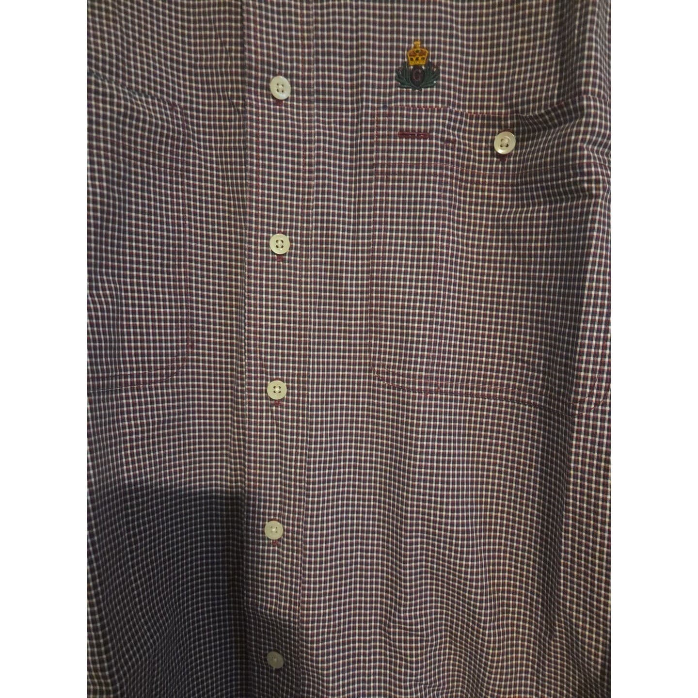 Gant New Haven Poplin Micro Check Button Down, Men's Large Long Sleeve Shirt - Thumbnail 6