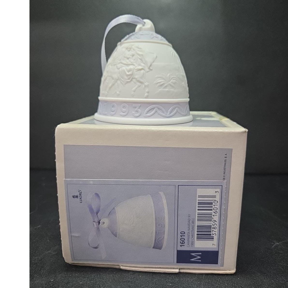 Lladro Porcelain Christmas Bell, Vintage Holiday Decor, '93 Boxed Yuletide Chime - Thumbnail 6