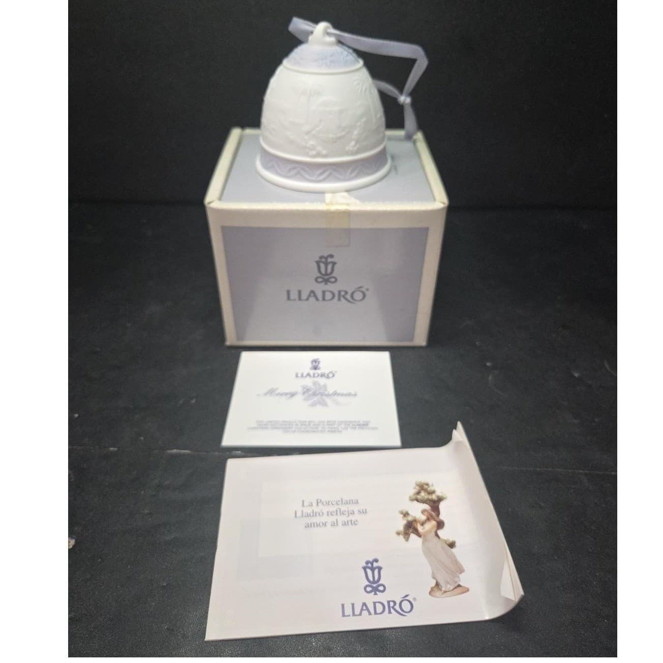Lladro Porcelain Christmas Bell, Vintage Holiday Decor, '93 Boxed Yuletide Chime - Thumbnail 2